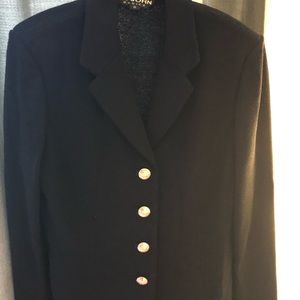 St. John Black Jacket with Gold Buttons